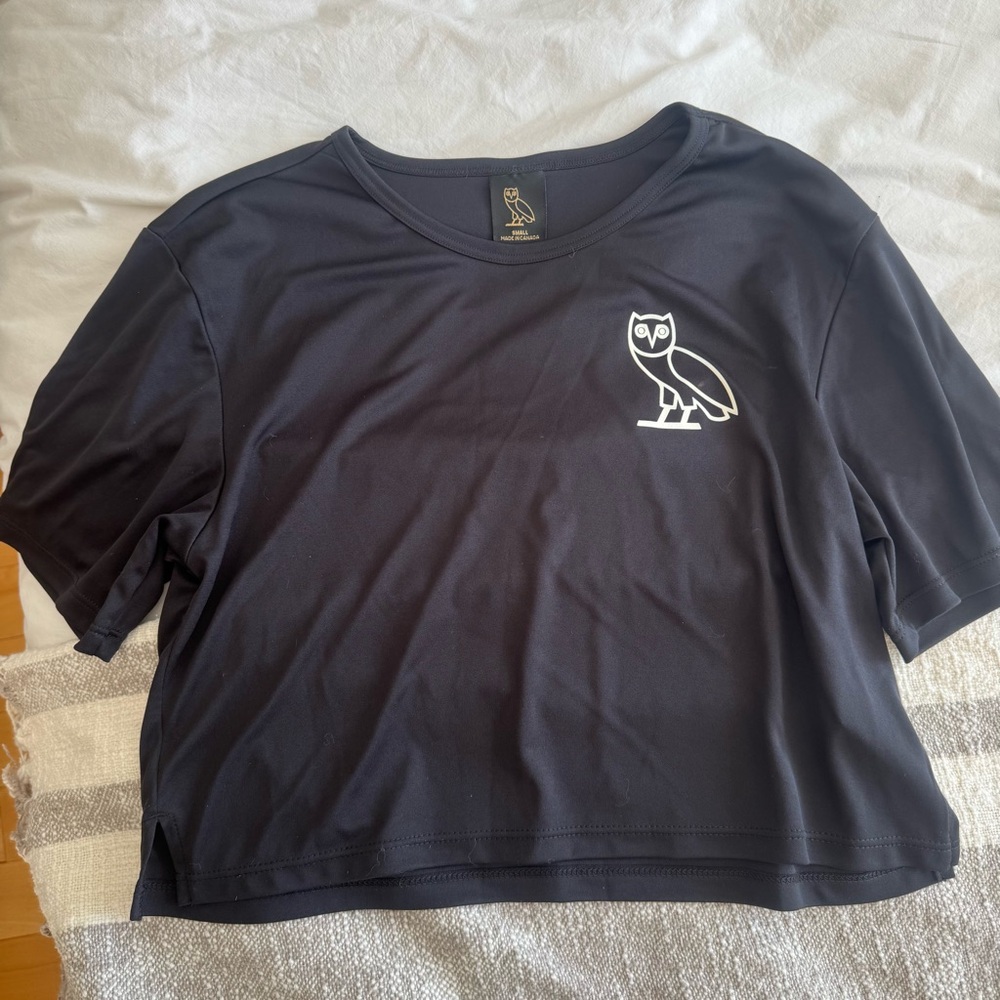 Black OVO Owl Logo Crop Top size S